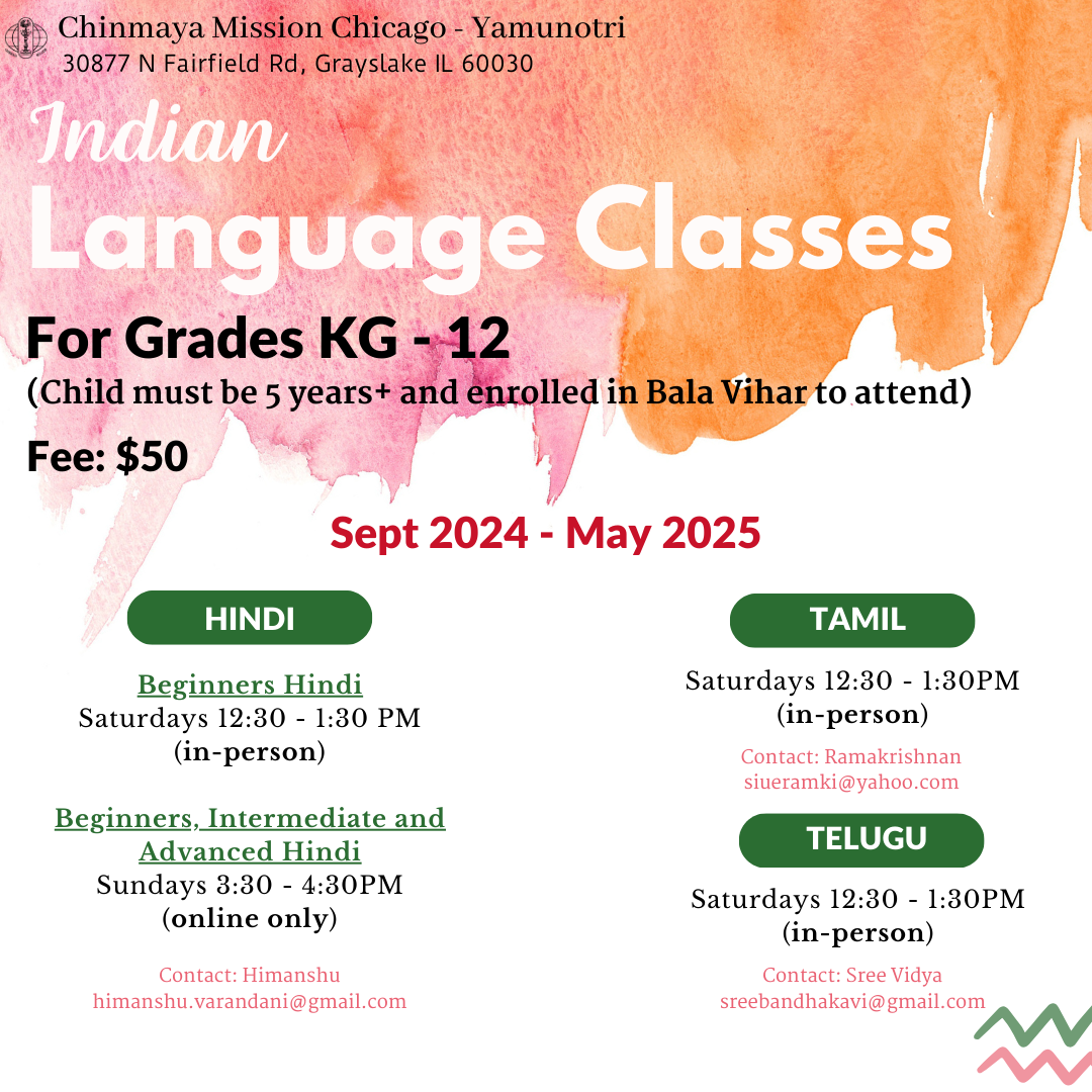 Indian Language Classes 2024-25 - Online